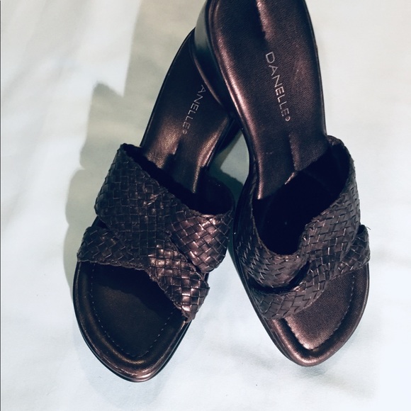 Leather Black Braided Sandals - Picture 2 of 7